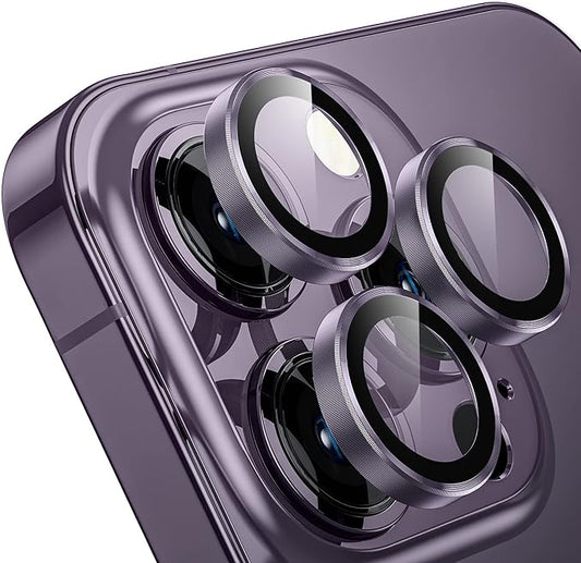 WSKEN for iPhone 14 Pro/iPhone 14 Pro Max Camera Lens Protector,[Night Shooting Mode] HD Tempered Metal Glass Camera Screen Protector Cover Film Accessories,Deep Purple