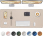 AFIING Leather Desk Pad Protector, Office Mat, Large Mouse Pad, Non-Slip PU Leather Blotter, Waterproof Writing Pad for Office and Home (Beige)