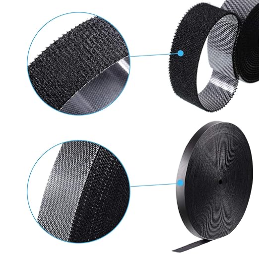 WILLBOND 3/4 Inch X 90 ft 1 Roll of Heavy Duty Industrial Hook and Loop Strap Roll, Reusable Nylon Cable Management Strap for Server Rack, Workshop, HVAC Wiring, Cable Organizer Wrap
