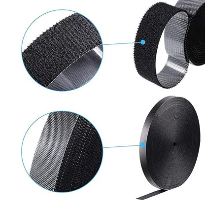 WILLBOND 3/4 Inch X 90 ft 1 Roll of Heavy Duty Industrial Hook and Loop Strap Roll, Reusable Nylon Cable Management Strap for Server Rack, Workshop, HVAC Wiring, Cable Organizer Wrap
