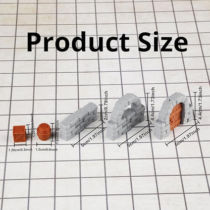 Dungeon Walls 40pcs 28mm Miniature RPG Modular System DND Terrain Building Accessories for Tabletop Role Playing Scenes, Gift of Christmas Halloween for DM