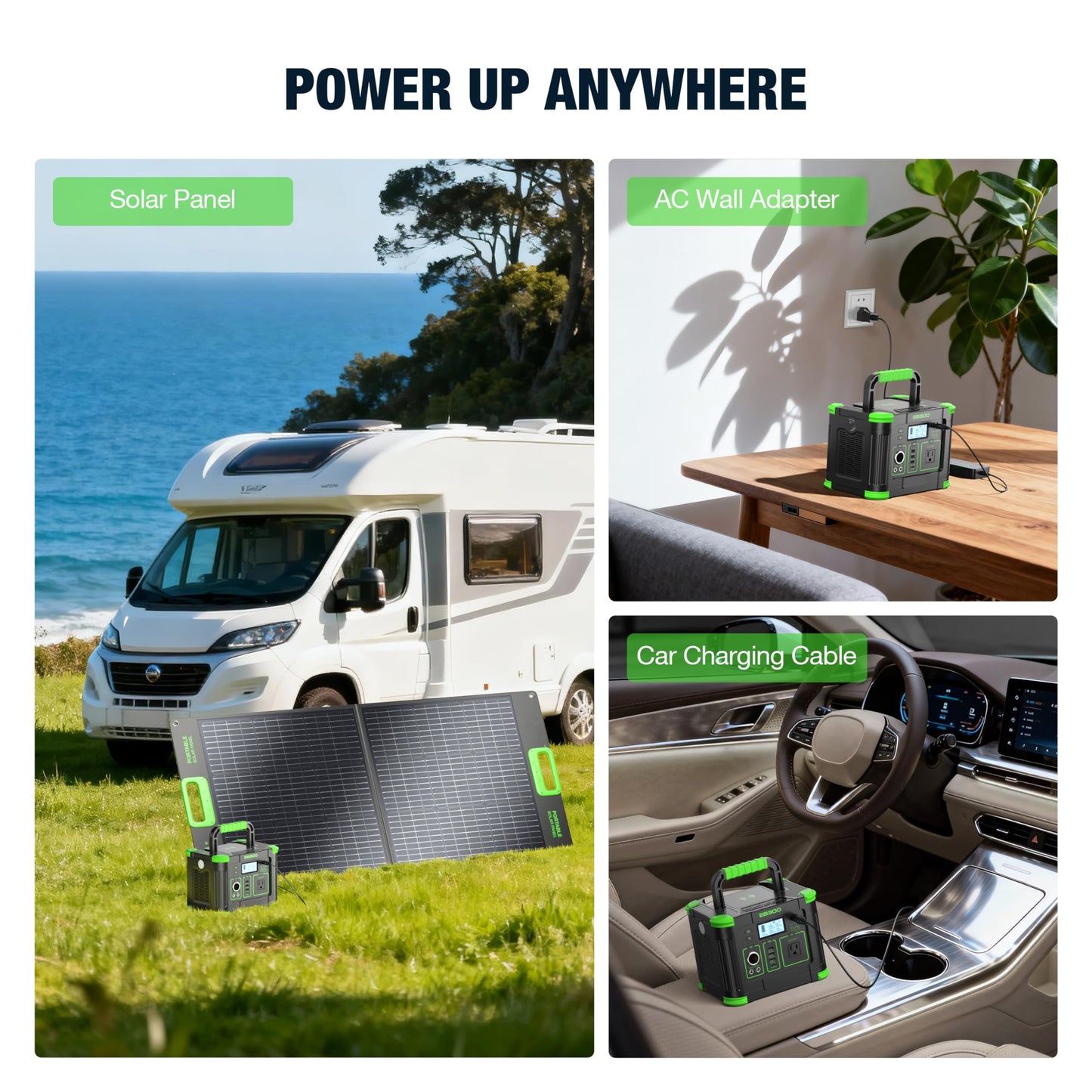 GRECELL Portable Power Station 330W, 288.6Wh Solar Generator