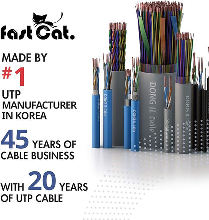 fast Cat. Cat5e Ethernet Cable 1000ft - 24 AWG, CMR, Insulated Bare Copper Wire Cat 5 ethernet Cable with FastReel - 350MHZ / Gigabit Speed UTP Cable Cat5e - CMR (Blue)