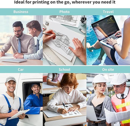 JADENS Portable Printers Wireless for Travel, Thermal Inkless Printer, Support 8.5" X 11" Thermal Paper(Green)