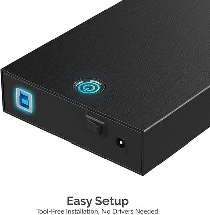SABRENT USB 3.0 Enclosure for 2.5” & 3.5” SATA HDD/SSD – Tool-Free, UASP, LED Indicator, Plug & Play, Power Adapter & Cable Included – External Hard Drive Case for Windows/macOS/Linux (EC-KSL3)