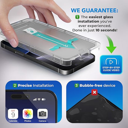 Deppa |2 Pack| Anti-Blue Light Screen Protector for iPhone 14 Plus/13 Pro Max (6.7') | Scratch Resistant Tempered Glass | 3D Edge to Edge Coverage | Easy Installation Kit | Eye Safeguard TÜV Certified