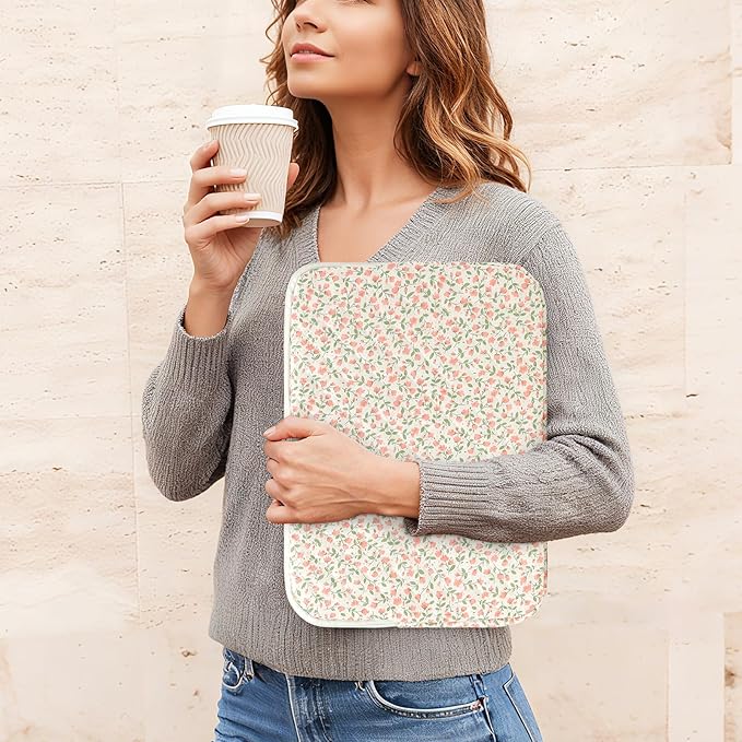 Puffy Laptop Sleeve 13-15.6 Inch Cute Quilted Laptop Protective Case Padded Floral Computer Sleeve for MacBook (B-Pink, 13 Inch)