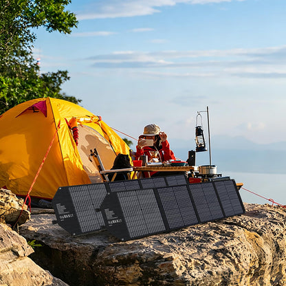 100W Portable Solar Panel for Power Station Generator, iPhone, Galaxy, Tablets, Foldable Solar Charger with USB QC 3.0/USB C/18V DC, IPX4 Waterproof Solar Panels for Camping Outdoor Van RV Trip