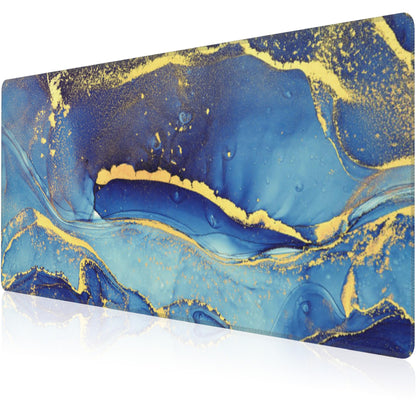 Mouse Pad, Large Alcohol Ink Art Desk Mat, Extended Non-Slip Gaming Keyboard Mousepad Desk Pad, Thick Stitched Edges Waterproof Mouse Mat 31.5"x15.7" (Abstract Fluid Art Painting)