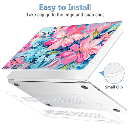 Mektron Case for 2026 MacBook Air 15 INCH M5 A3448 Compatible with M4 A3241 /M3 A3114 /M2 A2941 Printed Plastic Hard Shell Cover with 15.3" Liquid Retina Display Touch ID- Hand-Painted Flowers