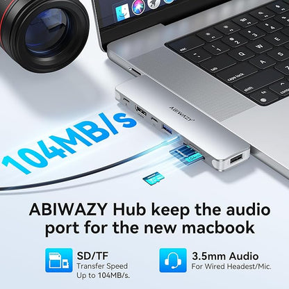 USB C Adapter HDMI USB Multiport Hub,8 in 2 Accessories with HDMI,Thunderbolt 3,USB C and 3 USB A 3.0 Data Ports SD TF Card Reader, Audio(Sliver)