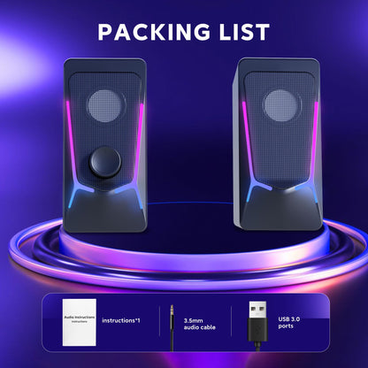 ROSON Computer Speakers for Desktop PC, Gaming Speaker with Volume Control