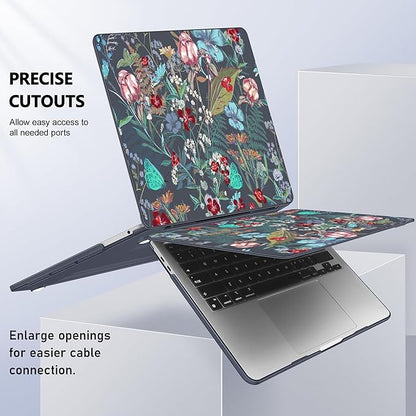 for MacBook Pro 16 inch Case 2019 2020 Release Model A2141, Plastic Hard Shell Cover with Keyboard Cover & Screen Protector for MacBook Pro 16 inch with Touch Bar & Touch ID, Flowers & Herbs