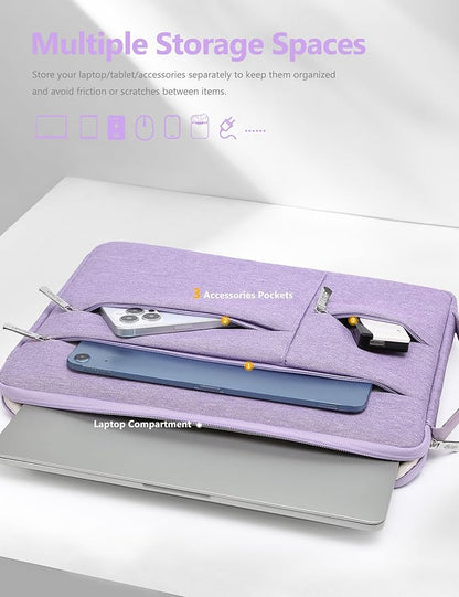HYZUO 14-15 Inch Laptop Sleeve Bag for MacBook Air 15 M4 M3 M2, MacBook Pro 15, 15" Surface Laptop, XPS 14/15 Plus, Portable NoteBook Case for 14" HP Dell Lenovo ThinkPad Asus, Lilac Purple