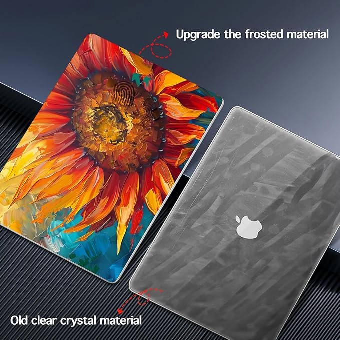 for MacBook Pro 16 inch Case 2021 2022 2023 2024 Release A3186 A3403 M4 A2991 M3 A2780 M2 A2485 M1 Pro/Max, Hard Shell Case with Screen Protector & Keyboard Cover, Sunflower