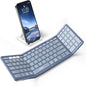 Samsers Foldable Bluetooth Keyboard with Numeric Keypad, Full-Size Wireless Folding PU Leather, Portable Travel for iOS Android Windows Mac OS, Support 3 Device(BT5.1 x 3) Blue