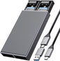 ORICO Dual M.2 NVMe SATA SSD Enclosure, USB C to M2 Adapter for M Key PCIe & B+M Key 2230/2242/2260/2280 SSDs,Tool-Free Installation Aluminum SSDs Reader Support Trim and UASP up to 2x4TB-BM2-2SN