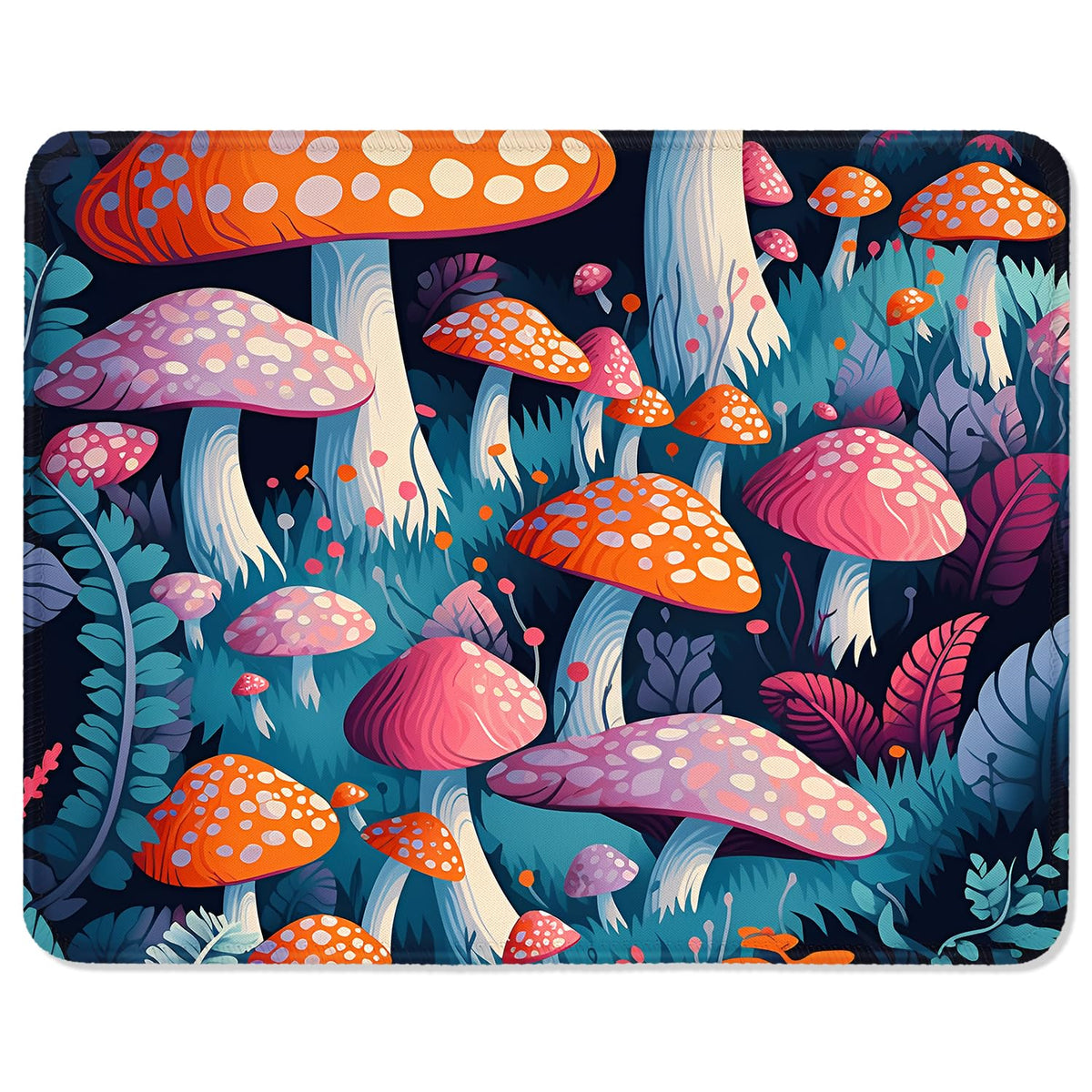 ITNRSIIET Mouse Pad with Stitched Edge Premium Textured Smooth Precise Operation Waterproof Washable Non-Slip Rubber Base Desktop Protection Mat, 10.2×8.3×0.12 inches, Rose Gold Leopard Print