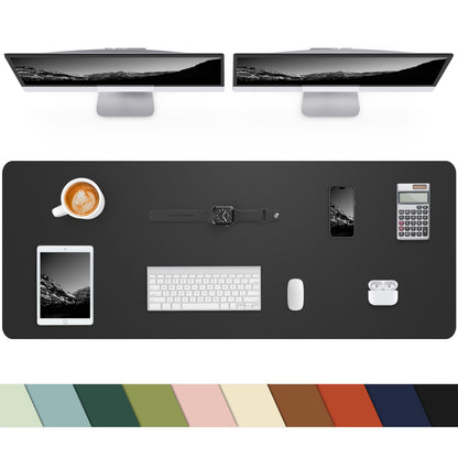 Desk mat Large, Leather Desk Pad Protector,Office Desk Mat,Mouse Pad, Non-Slip Desk Blotter, Laptop Desk Pad, Waterproof Desk Writing Pad for Office&Home (Black, 55" x 24")
