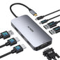 USB C Docking Station Dual HDMI, MOKiN Docking Station 3 Monitors, DisplayPort, VGA, 100W PD Charging, 2USB A 2.0, USB C 2.0 Ports Multiport Adapter, 8 in 1 USB Hub for Dell, HP, Lenovo ThinkPad