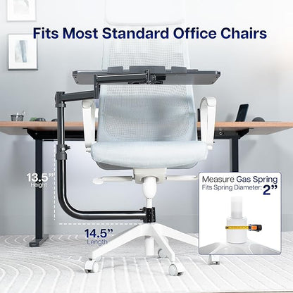VIVO Office Chair Mounted 26 x 12 Inch Keyboard and Mouse Tray, Ergonomic Tilt, Full Motion 360 Degree Rotation, Black, MOUNT-KB18CP