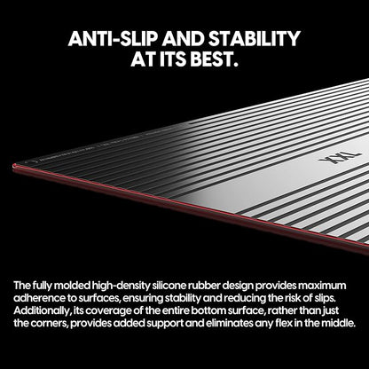 Pulsar - Superglide Premium Glass Mouse Pad XXL ALUMINO-Silicate Glass Surface Anti-Slip Fully Molded high-Density Silicone Rubber 38.5in x 16.5in (XXL, Red)