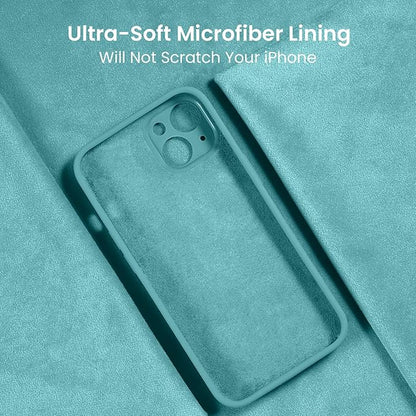 FireNova Designed for iPhone 13 Case, Silicone Upgraded [Camera Protection] Phone Case with [2 Screen Protectors], Soft Anti-Scratch Microfiber Lining Inside, 6.1 inch, Sea Blue