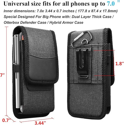 Njjex Cell Phone Holster for Samsung Galaxy S25 Ultra S24 S23 Plus S22 S21 S20 FE Note 20 Ultra A14 A15 A16 A17 A35 A36 iPhone 14 15 16 17 Pro Max Belt Clip Holster Phone Pouch Holder Carrying Case