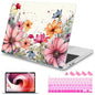 Mektron Designed Case for MacBook Pro 16 Inch A2141 Cover 2019 Release 16" with Liquid Retina Display/Touch ID, Plastic Hard Shell with Keyboard Skin & Screen Protector, Butterfly Flower C077