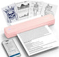 POLONO Portable Printer Wireless for Travel, D810 Bluetooth Thermal Printer Support for 8.5"x11" US Letter, Inkless Compatible with iOS, Android, Laptop for Office, Car and Home, Pink