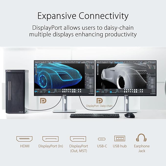 ASUS ProArt Display 27” 1440P Professional Monitor (PA278CFRV) - IPS, QHD (2560 x 1440), Pre-Calibrated, 95% DCI-P3, Daisy-chain, 100Hz, LuxPixel AGLR, Calman Verified, USB-C 96W, HDR400, 3yr warranty