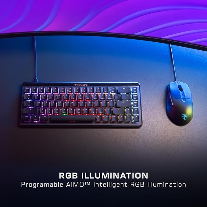 Turtle Beach Pure SEL - Ultra-Light Ergonomic RGB Gaming Mouse, 8K DPI Optical Sensor, Mechanical Switches, Pretension System, Pure PTFE Glides, RGB Illumination – Black