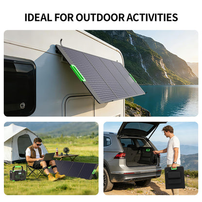 200W Portable Solar Panel for Power Station, Solar Charger w/ 4 Kickstands