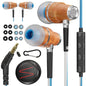 Symphonized Wired Earbuds 3.5mm Jack – Wooden Earphones with Mic & Volume Control, Plug In Ear Headphones Wire, Corded Ear Buds Wired Earbuds with Microphone for Computer, Laptop & Phone with Aux Cord