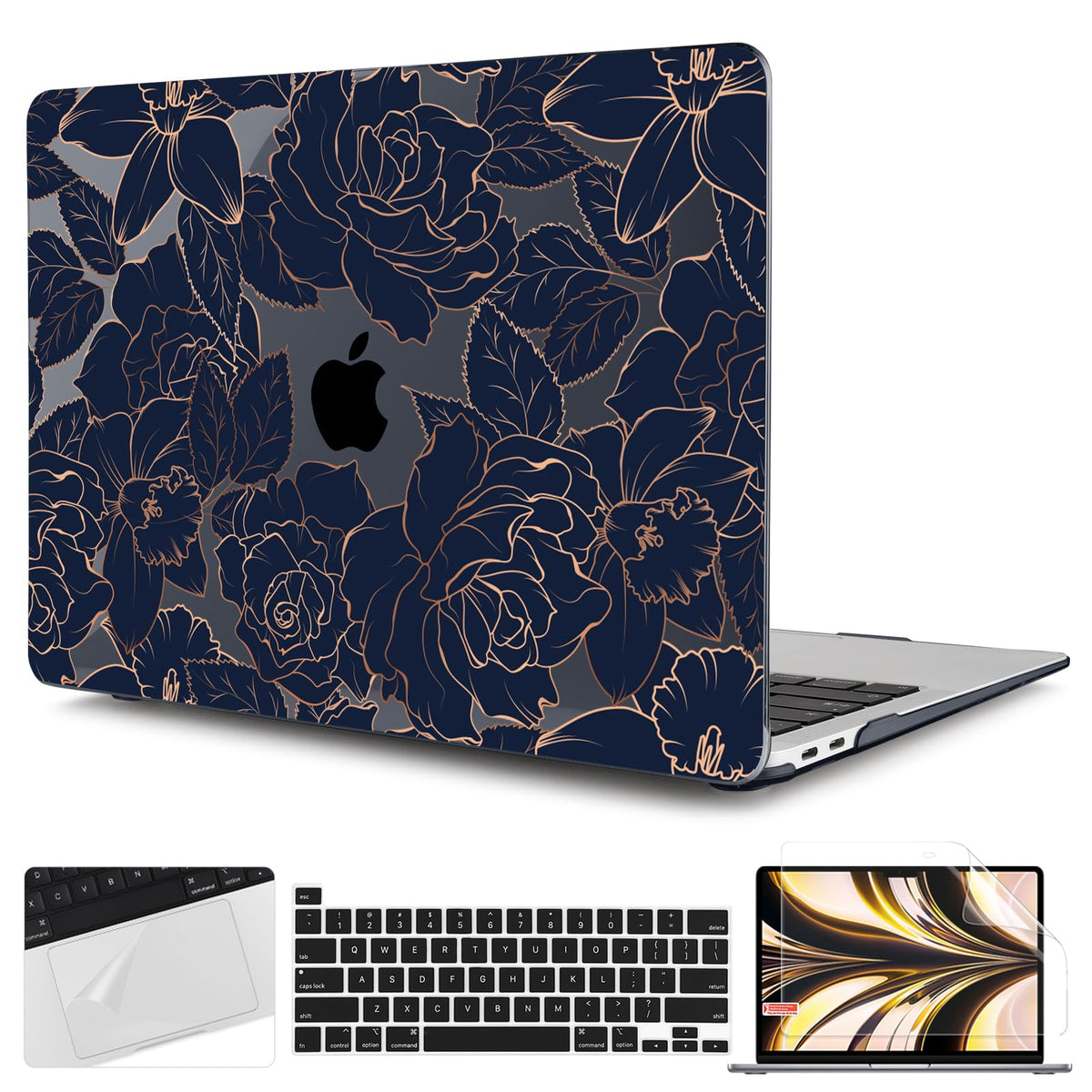 TWOLSKOO Compatible with MacBook Pro 13 inch Case 2023-2016 A2338 M2/M1 A2251 A2289 A2159 A1989 A1706, Plastic Hard Shell Cover & Keyboard Skin & Screen Protector, Colorful Hydrangea