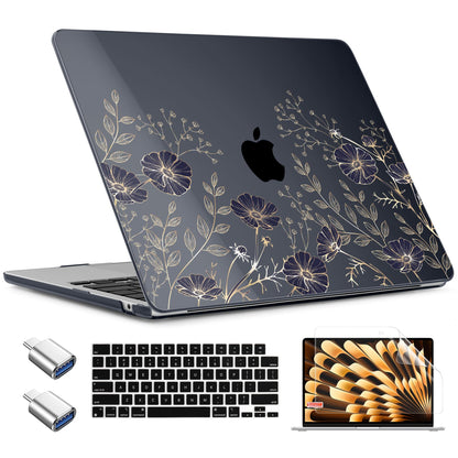 TWOLSKOO for MacBook Air 13 inch Case M5 2026 M4 2025 M3 M2 2024-2022 A3449 A3240 A3113 A2681, Plastic Hard Shell & Keyboard Cover & Screen Film for MacBook Air 13.6 inch Case, Creative Brain