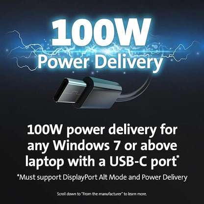 Kensington SD4850P USB-C Docking Station for Dell, HP, Lenovo, Surface, PixelBook, Pixel Slate- Dual 4K Video, 100W PD (K34115NA)