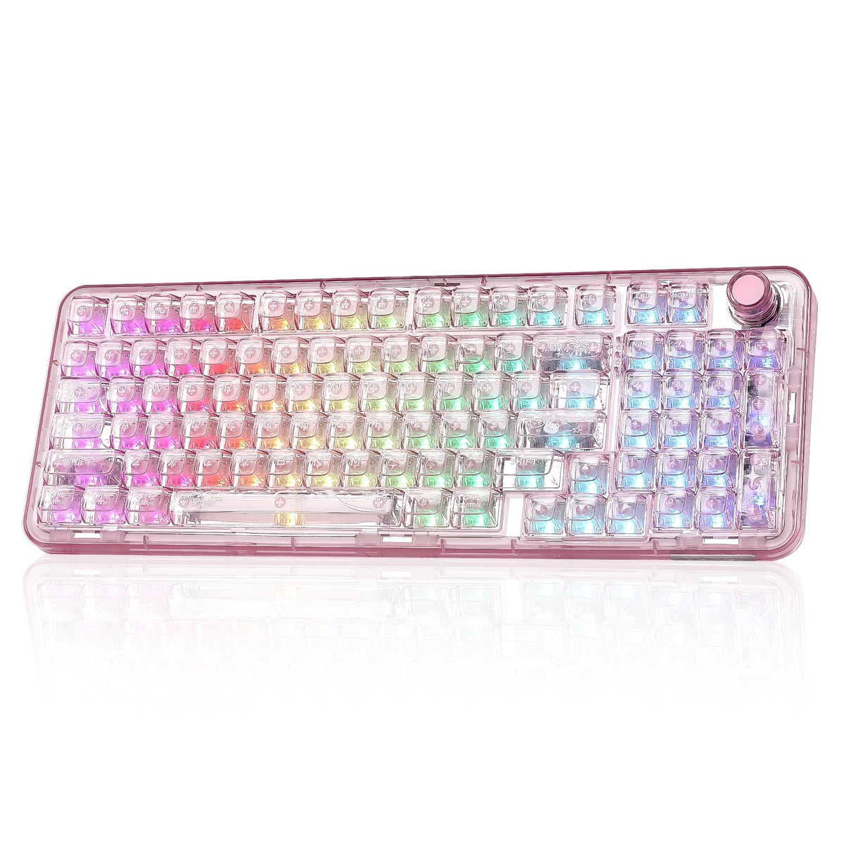 YUNZII X98 Clear Wireless Mechanical Keyboard with Knob (White,Snow Switch)