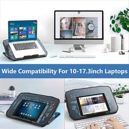 Adjustable Laptop Stand with 6 Quiet Cooling Fans, Upgraded Laptop Cooler Cooling Pad, Aluminum Laptop Stand for Desk Foldable, Ergonomic Computer Notebook Stand Holder for All Laptops and Notebook