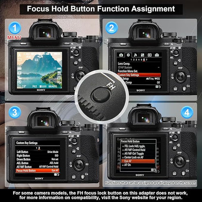 GEORDGY Lens Mount Adapter, EF-SE Pro for Canon EF/EF-S Lenses, Compatible with Sony E-Mount Series Cameras, Custom Assignable Functions to Focus Lock Button