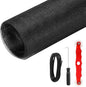 Window Screens Replacement Kit 47"x118" Adjustable Screen Mesh Easy DIY Project with Rolling Tool Spline for Sliding Doors Patio, Black
