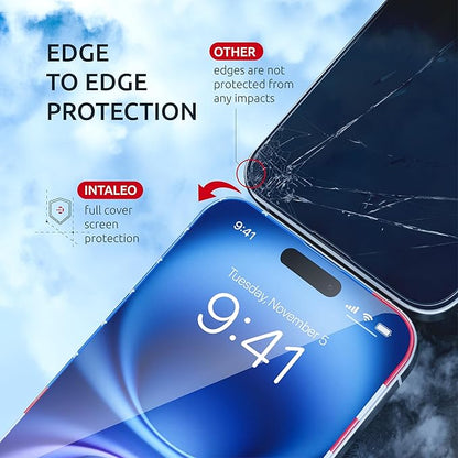 Screen Protector for iPhone 15 Plus / 16 Plus - Tempered Glass Screen Protector (2 Pack) - USA Flag & Black Frame - 9H Hardness Full Coverage - Oleophobic Coating with Easy Installation