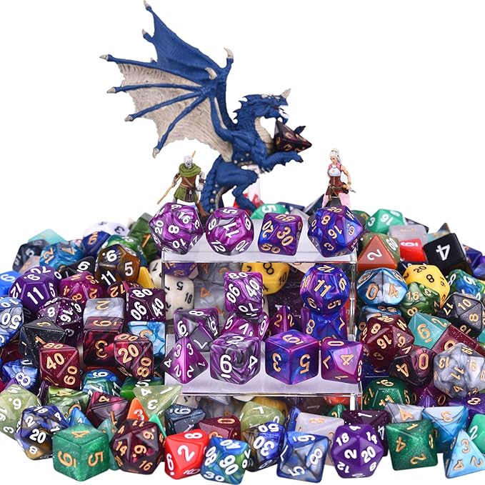 DND Dice Sets 30 x 7 (210pcs) Polyhedral RPG Dice for Dungeons and Dragons Tabletop Role Playing Adventure Games, with a Large Drawstring Bag