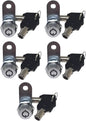 Admiral Locks Tubular Cam Lock, Keyed Alike Removable Key RV Compartment Storage Lock Cabinet Locks (Chrome Pack of 5, 5/8" 180°)