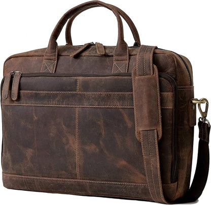 VC VINTAGE COUTURE Leather briefcase bag for men Leather Laptop Bags For Men and Women Travel Messenger Bag