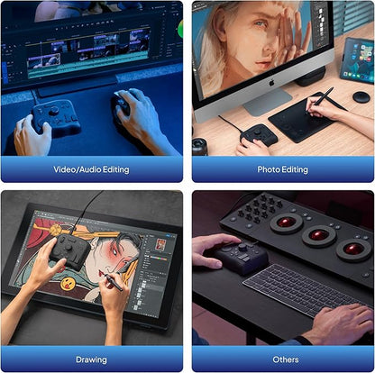 TourBox NEO - Custom Controller for Photo Video Editing, Color Grading, Illustration, MacOS/Windows, Photoshop Lightroom Davinci Resolve After Effects Premiere Final Cut Pro Programmable Keyboard