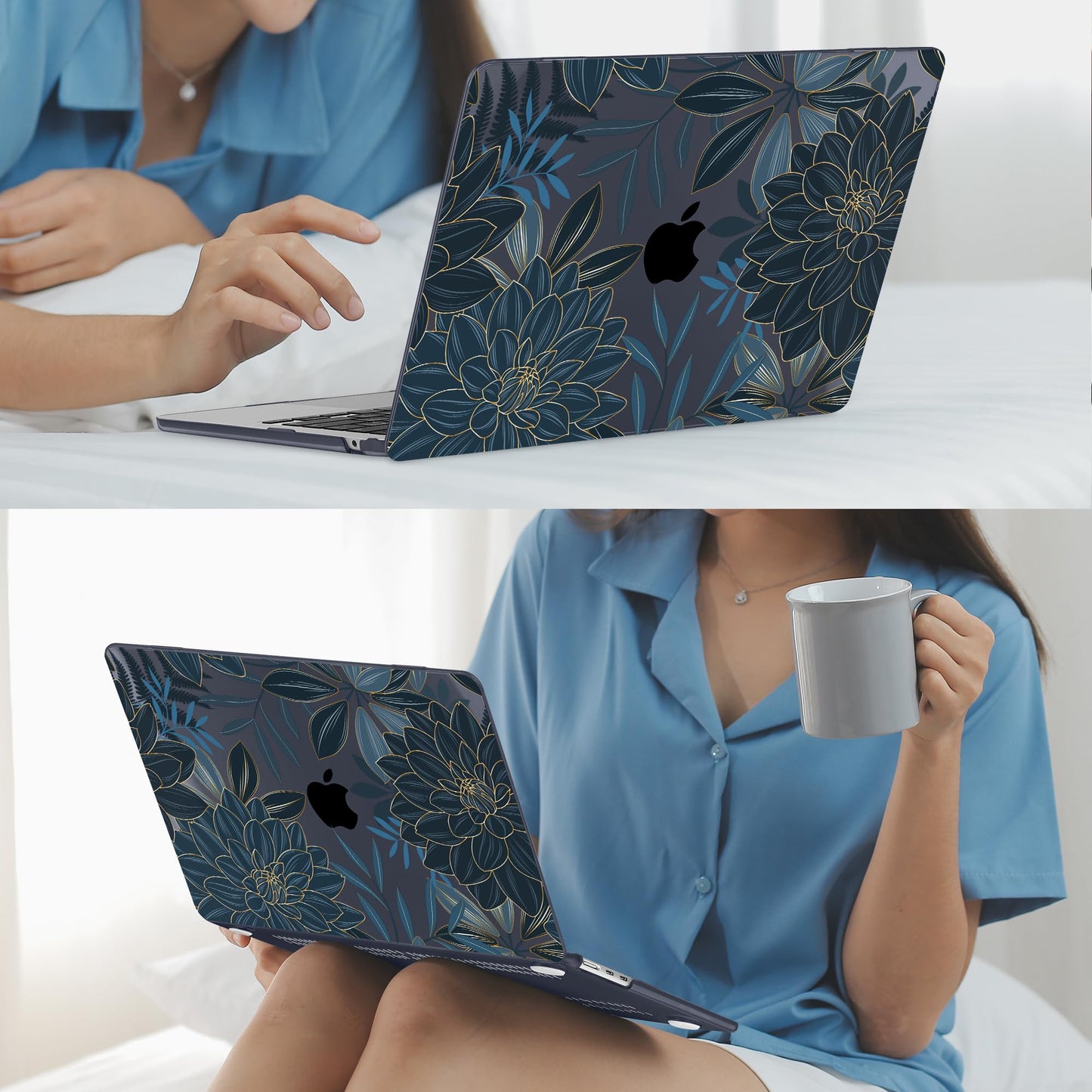 Mektron for 2026 MacBook Air 13-inch M5 Laptop Case A3449 with 13.6-inch Liquid Retina Display Fits 2025 A3240 M4 2024 A3113 M3 2023 A2681 M2 Printed Shell for MacBook Air 13.6", Dahlia Flower C035