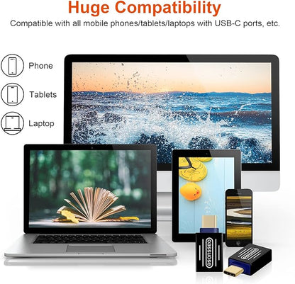 4-Pack USB C to USB Adapter(Gold-Plated),Thunderbolt 3 Male to USB 3.0 Female OTG Adapter for MacBook Pro,iMac,iPad Pro,Pixelbook,Chromebook,Microsoft Surface Go and Other Type C Device(Black)