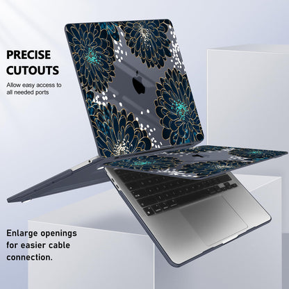 Lepeoac Case for MacBook Pro 13 inch Case M2 2022-2016 A2338 M1 A2251 A2289 A2159 A1989 A1708 A1706, Plastic Hard Shell + Keyboard Cover + Dust Plug, Luxury Floral