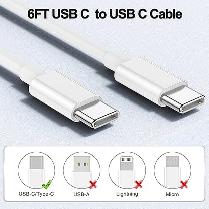 iPhone 16 15 Charger,USB C Charger Fast Charging,2Pack Dual Port Fast Wall Chargers Block with 6FT USB C to C Cable for iPhone 16e/16 Pro Max/16 Pro/16 Plus/15 Pro Max/15/iPad Pro/Air/Mini/AirPod